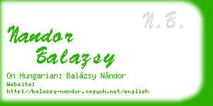 nandor balazsy business card