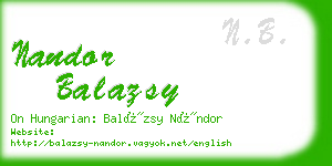 nandor balazsy business card